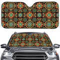Chaotic Boho Floral Pattern Print Car Windshield Sun Shade
