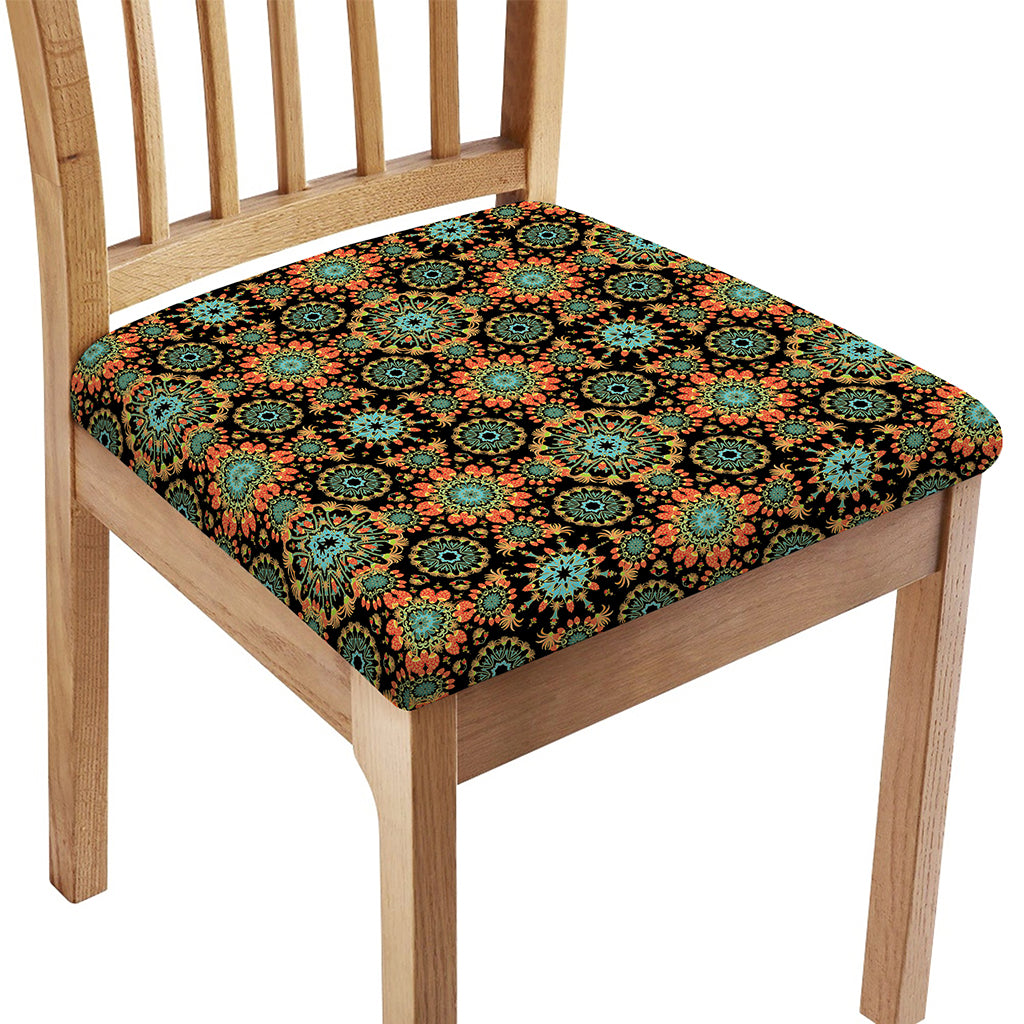 Chaotic Boho Floral Pattern Print Chair Cushion Cover