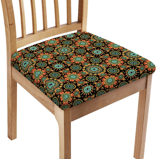 Chaotic Boho Floral Pattern Print Chair Cushion Cover