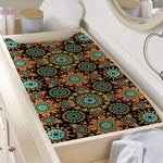 Chaotic Boho Floral Pattern Print Changing Pad Cover