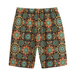 Chaotic Boho Floral Pattern Print Cotton Shorts