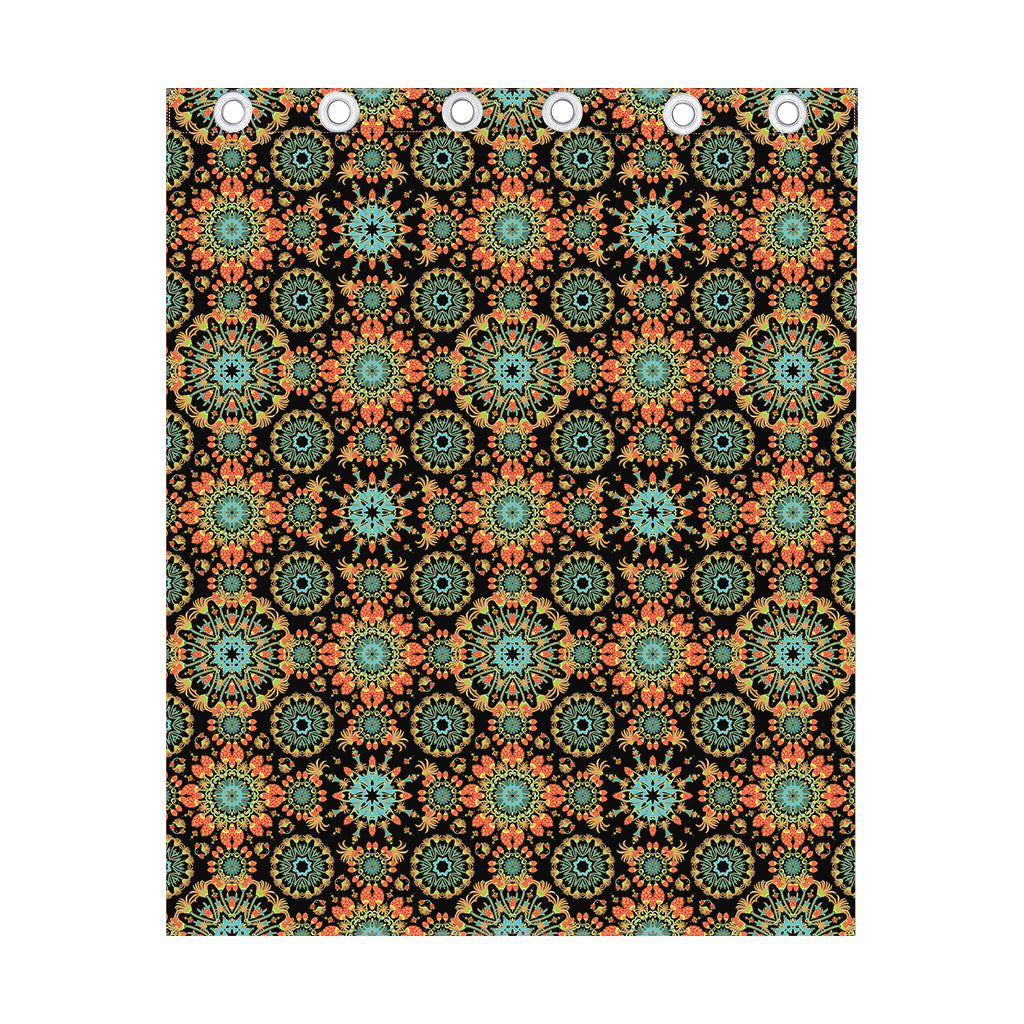 Chaotic Boho Floral Pattern Print Curtain