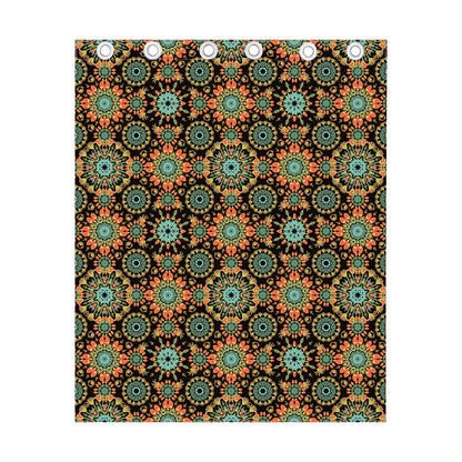 Chaotic Boho Floral Pattern Print Curtain