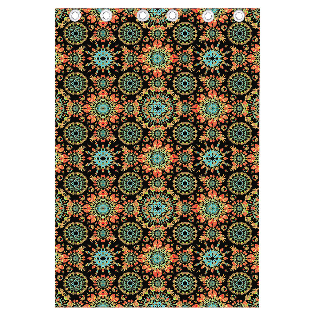 Chaotic Boho Floral Pattern Print Curtain