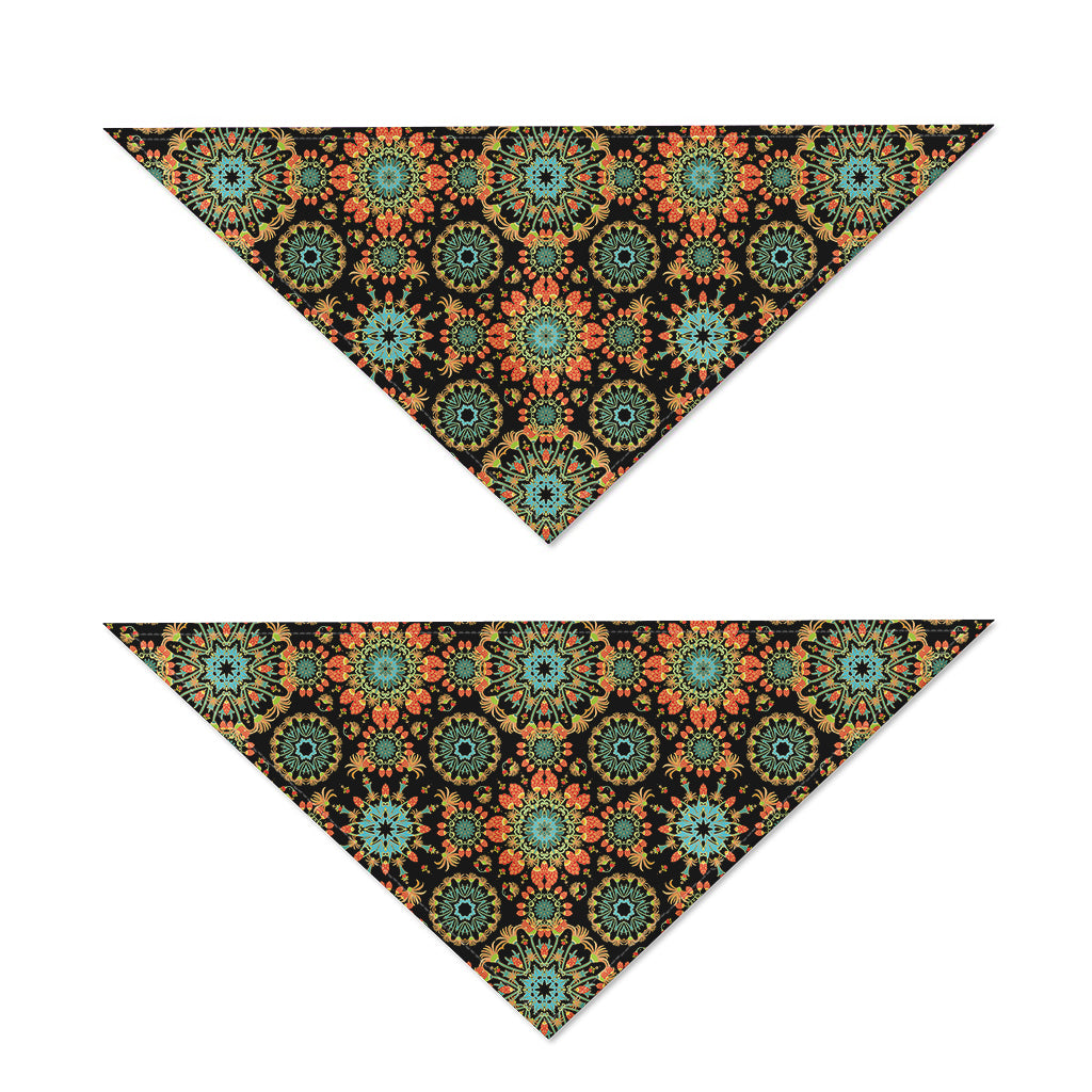 Chaotic Boho Floral Pattern Print Dog Bandana