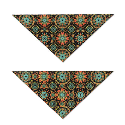 Chaotic Boho Floral Pattern Print Dog Bandana