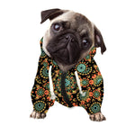 Chaotic Boho Floral Pattern Print Dog Zip Up Hoodie