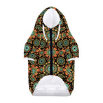 Chaotic Boho Floral Pattern Print Dog Zip Up Hoodie