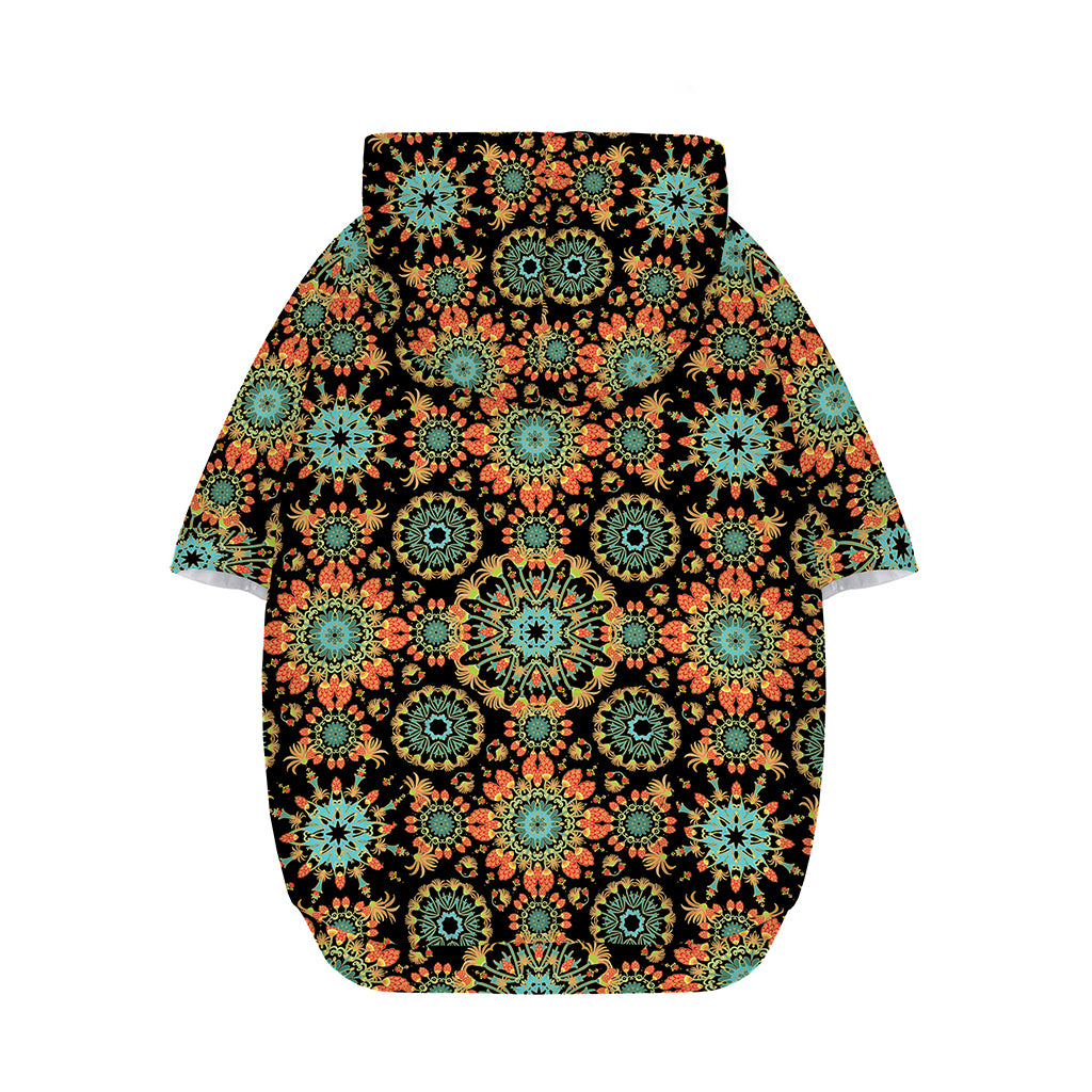 Chaotic Boho Floral Pattern Print Dog Zip Up Hoodie