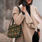 Chaotic Boho Floral Pattern Print Double Strap Bible Bag