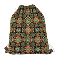 Chaotic Boho Floral Pattern Print Drawstring Bag