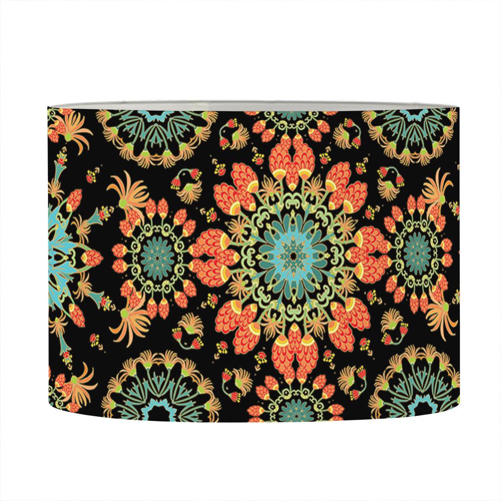 Chaotic Boho Floral Pattern Print Drum Lamp Shade