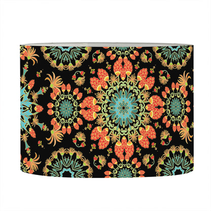 Chaotic Boho Floral Pattern Print Drum Lamp Shade