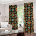 Chaotic Boho Floral Pattern Print Grommet Curtains