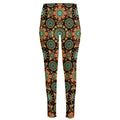 Chaotic Boho Floral Pattern Print High-Waisted Pocket Leggings