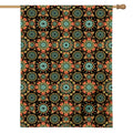 Chaotic Boho Floral Pattern Print House Flag