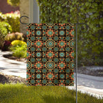 Chaotic Boho Floral Pattern Print House Flag