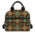 Chaotic Boho Floral Pattern Print Insulated Lunch Bag