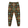 Chaotic Boho Floral Pattern Print Jogger Pants