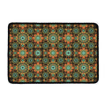 Chaotic Boho Floral Pattern Print Kitchen Mat