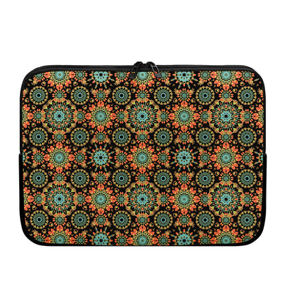 Chaotic Boho Floral Pattern Print Laptop Sleeve