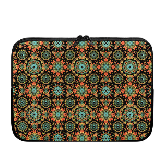 Chaotic Boho Floral Pattern Print Laptop Sleeve