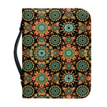 Chaotic Boho Floral Pattern Print Leather Bible Cover