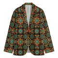 Chaotic Boho Floral Pattern Print Men's Blazer
