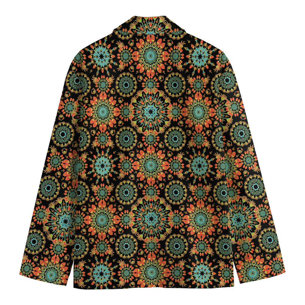 Chaotic Boho Floral Pattern Print Men's Blazer