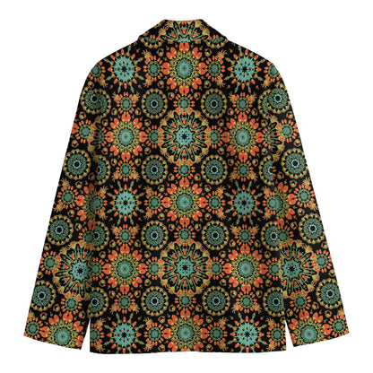 Chaotic Boho Floral Pattern Print Men's Blazer