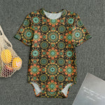 Chaotic Boho Floral Pattern Print Men's Bodysuit