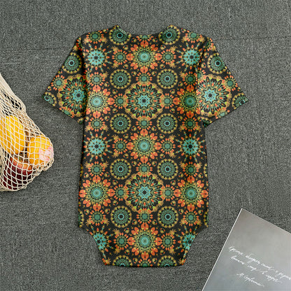 Chaotic Boho Floral Pattern Print Men's Bodysuit