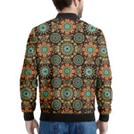 Chaotic Boho Floral Pattern Print Men's Bomber Jacket