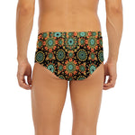 Chaotic Boho Floral Pattern Print Men's Briefs