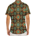 Chaotic Boho Floral Pattern Print Men's Deep V-Neck Shirt