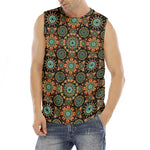 Chaotic Boho Floral Pattern Print Men's Fitness Tank Top