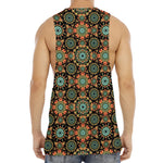 Chaotic Boho Floral Pattern Print Men's Muscle Tank Top