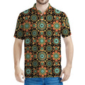 Chaotic Boho Floral Pattern Print Men's Polo Shirt