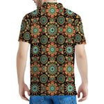 Chaotic Boho Floral Pattern Print Men's Polo Shirt
