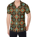 Chaotic Boho Floral Pattern Print Men's Shirt
