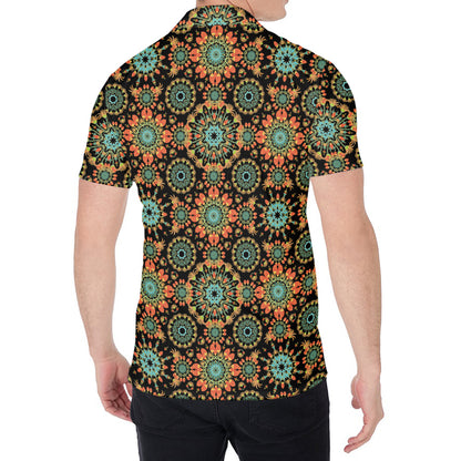 Chaotic Boho Floral Pattern Print Men's Shirt