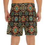 Chaotic Boho Floral Pattern Print Men's Split Running Shorts