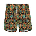 Chaotic Boho Floral Pattern Print Men's Athletic Shorts