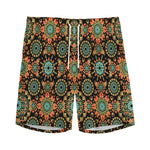 Chaotic Boho Floral Pattern Print Men's Sports Shorts