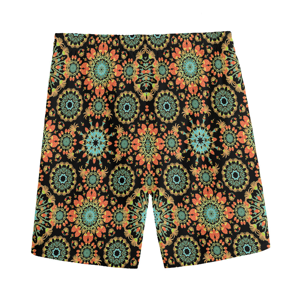 Chaotic Boho Floral Pattern Print Men's Sports Shorts