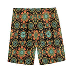 Chaotic Boho Floral Pattern Print Men's Sports Shorts