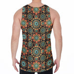 Chaotic Boho Floral Pattern Print Men's Velvet Tank Top