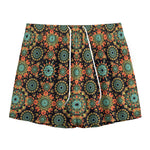 Chaotic Boho Floral Pattern Print Mesh Shorts