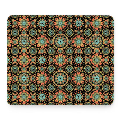 Chaotic Boho Floral Pattern Print Mouse Pad