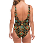 Chaotic Boho Floral Pattern Print One Piece Swimsuit